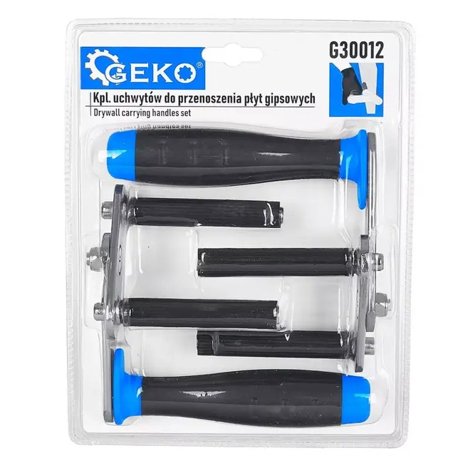 GEKO Zelfklemmende draaggrepen voor gipsplaten en bouwpanelen met antislip handgreep en stalen constructie