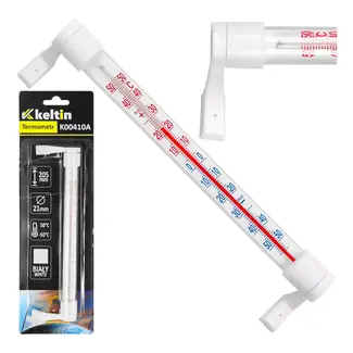 Keltin Witte buitenthermometer voor raamkozijn met meetbereik van -50 °C tot +50 °C en slank ontwerp