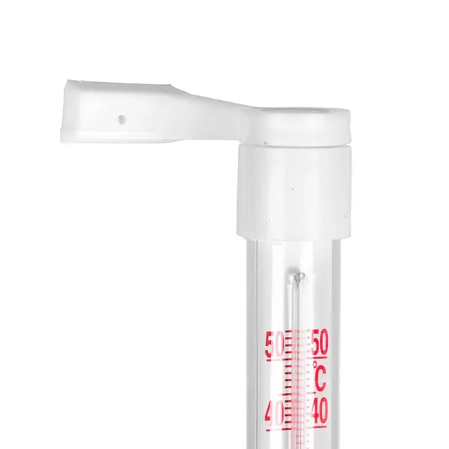 Keltin Witte buitenthermometer voor raamkozijn met meetbereik van -50 °C tot +50 °C en slank ontwerp