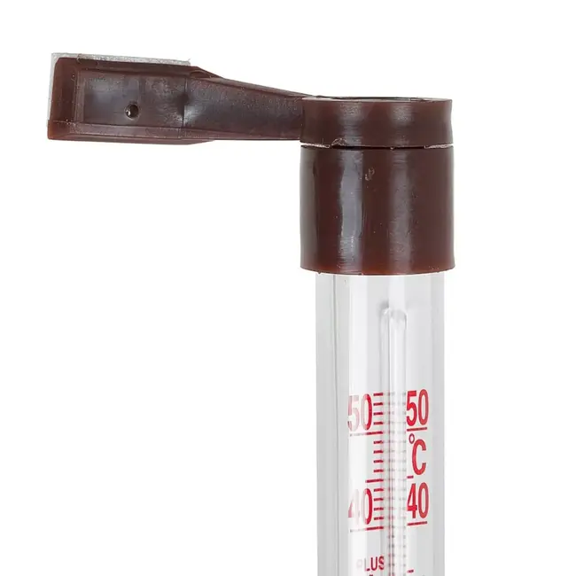 Keltin Bruine buitenthermometer voor raamkozijn met meetbereik van -50 °C tot +50 °C en slank ontwerp