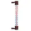 Keltin Bruine buitenthermometer, 233 x 24 mm voor raamkozijn met meetbereik van -50 °C tot +50 °C