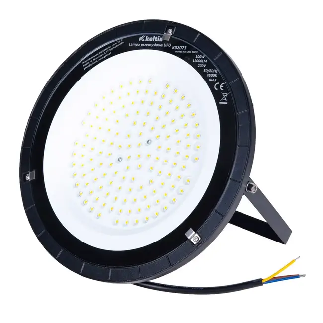 Keltin Industriële UFO lamp 100 W met 12000 lm, 4500 K neutraal wit licht en IP65 voor hal, werkplaats en magazijn