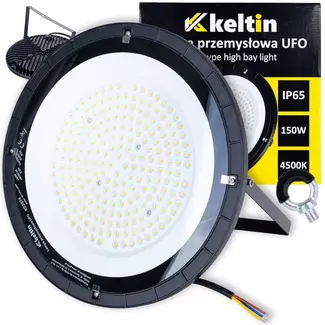 Keltin Industriële UFO lamp 150 W met 18000 lm, 4500 K neutraal wit licht en IP65 voor hal, werkplaats en magazijn
