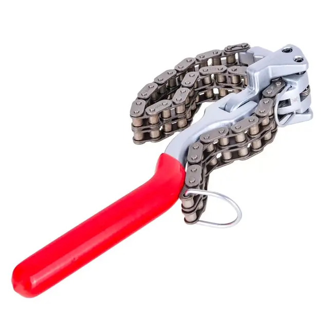 Tvardy Ketting oliefiltersleutel 60 - 105 mm met geharde stalen ketting, 180° draaibare kop en antislip handgreep voor auto-onderhoud en oliefilterdemontage.
