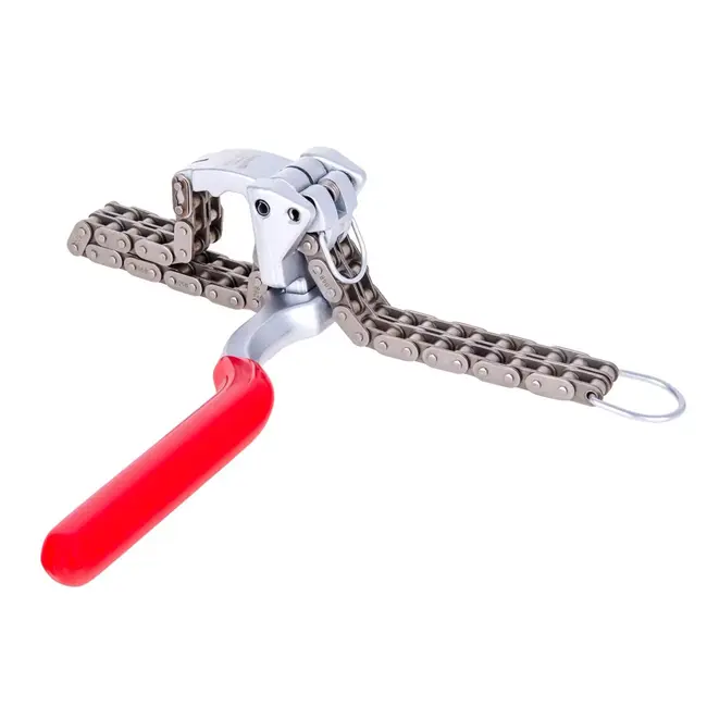 Tvardy Ketting oliefiltersleutel 60 - 105 mm met geharde stalen ketting, 180° draaibare kop en antislip handgreep voor auto-onderhoud en oliefilterdemontage.