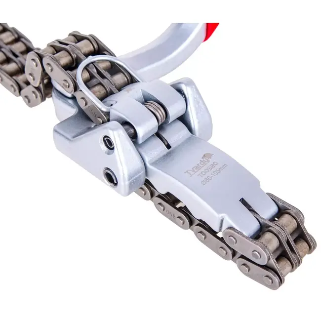 Tvardy Ketting oliefiltersleutel 60 - 105 mm met geharde stalen ketting, 180° draaibare kop en antislip handgreep voor auto-onderhoud en oliefilterdemontage.