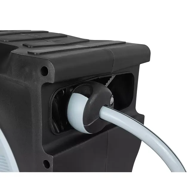 Tvardy Wandhaspel met 25 m tuinslang, automatische oprolfunctie en instelbare tuinspuit voor tuin en terras