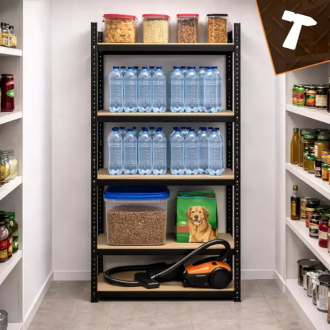 Bigstren Zwaar metalen opbergrek 180 x 90 x 40 cm met 5 MDF planken en draagvermogen tot 1000 kg