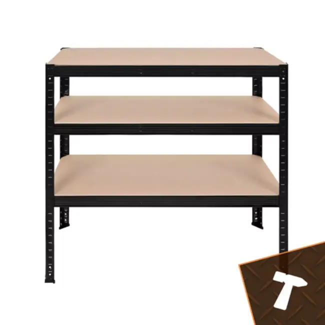 Bigstren Zwaar metalen opbergrek 180 x 90 x 40 cm met 5 MDF planken en draagvermogen tot 1000 kg
