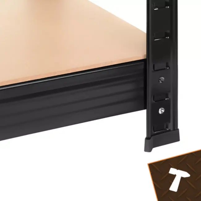 Bigstren Zwaar metalen opbergrek 180 x 90 x 40 cm met 5 MDF planken en draagvermogen tot 1000 kg
