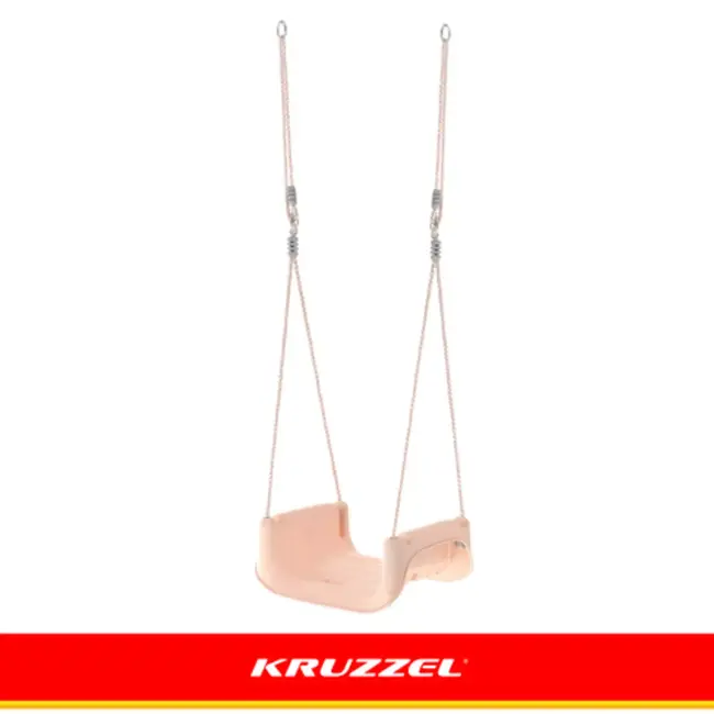 Kruzzel Kinderschommel voor binnen en buiten met rugleuning, antislip zitvlak en verstelbare touwen van 120 - 150 cm