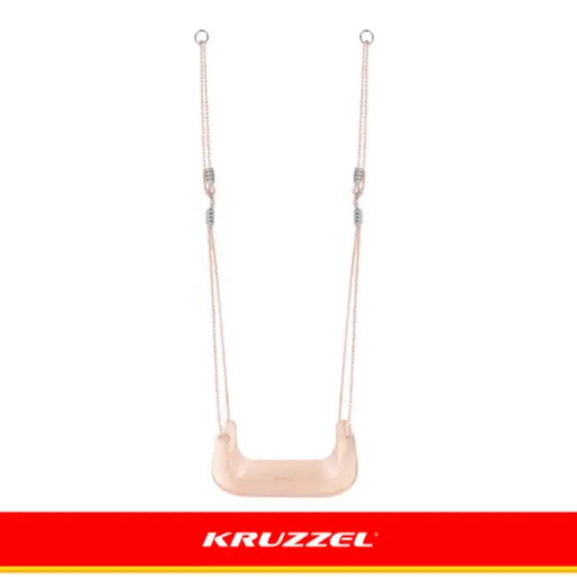 Kruzzel Kinderschommel voor binnen en buiten met rugleuning, antislip zitvlak en verstelbare touwen van 120 - 150 cm