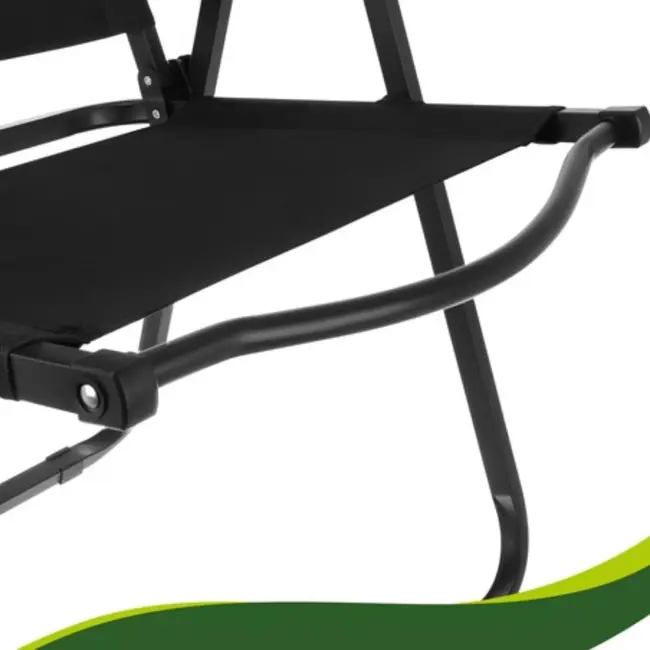 Trizand Zwarte campingstoel voor balkon, tuin en terras met gepoedercoat frame en Oxford stof