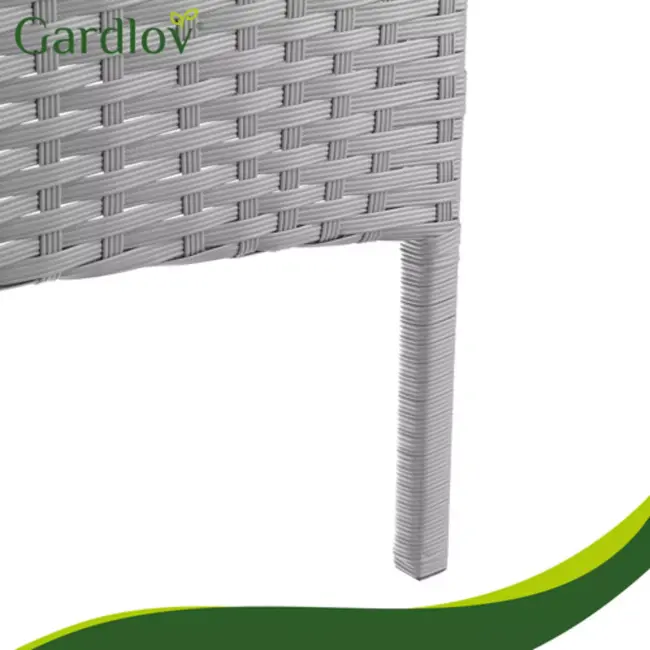 Gardlov Donkergrijze loungeset voor tuin, balkon of terras met glazen tafelblad en comfortabele zitkussens