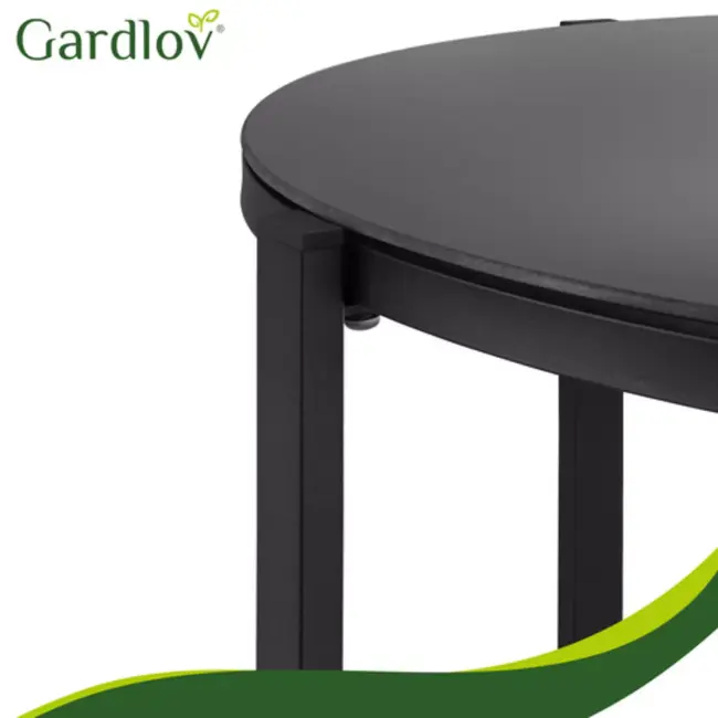 Gardlov 4-delige tuinmeubelset voor balkon of terras met tweezitsbank, 2 stoelen en tafel met glazen blad