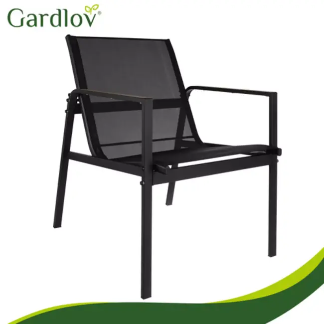 Gardlov 4-delige tuinmeubelset voor balkon of terras met tweezitsbank, 2 stoelen en tafel met glazen blad