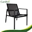Gardlov 4-delige tuinmeubelset voor balkon of terras met tweezitsbank, 2 stoelen en tafel met glazen blad