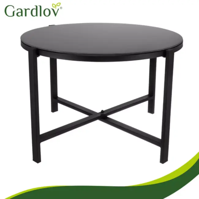 Gardlov 4-delige tuinmeubelset voor balkon of terras met tweezitsbank, 2 stoelen en tafel met glazen blad