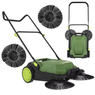 Gardlov Handmatige veegmachine voor terras, oprit en bestrating met 680 mm werkbreedte en capaciteit van 2100 m2 per uur