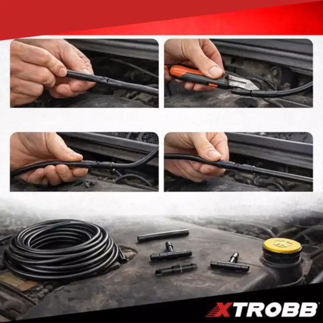 Xtrobb Auto ruitensproeier reparatieset met 2 m slang, rechte koppelingen, T-stukken en Y-stukken voor lekkende sproeierleiding
