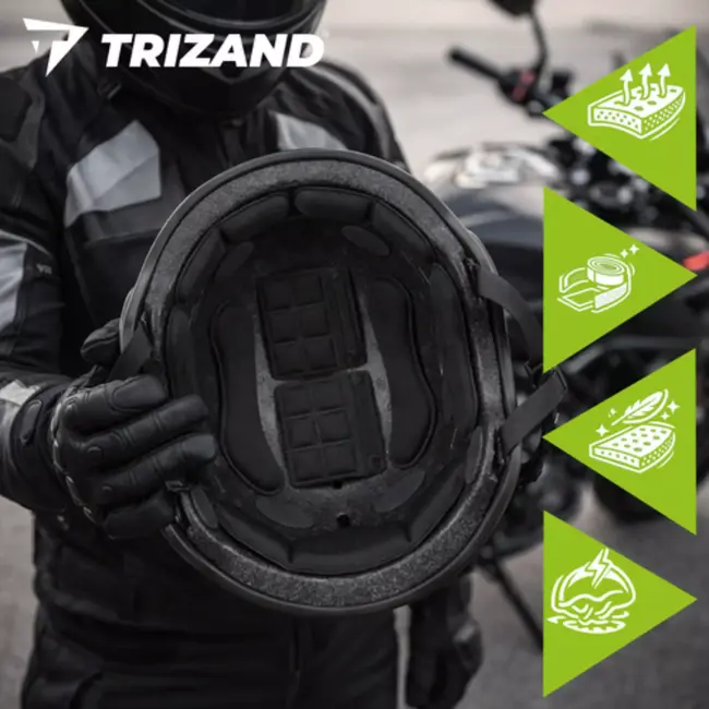 Trizand Universele helm inzetstukken van EVA schuim voor fietshelm, motorhelm en andere harde helmen met klittenbandvoering