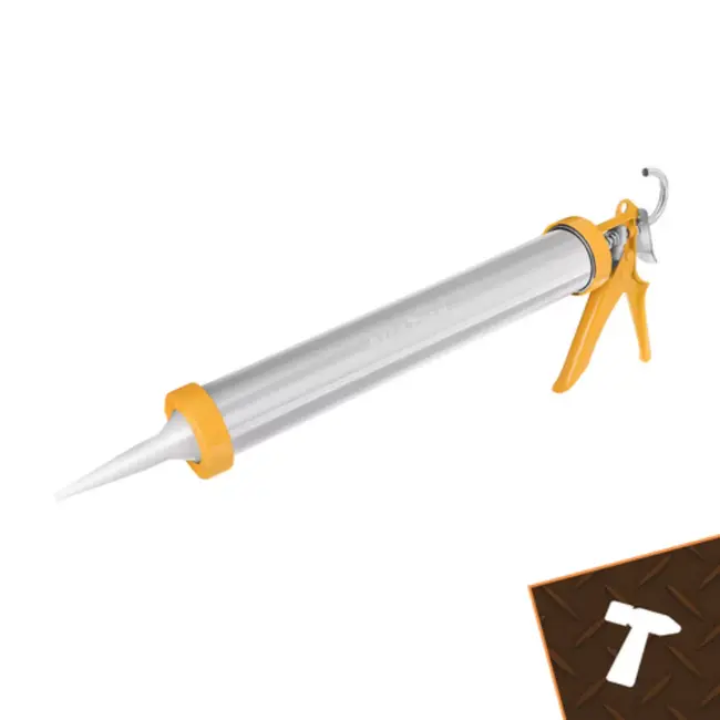 Bigstren Metalen siliconenpistool 600 ml met 5 nozzles en 5 voegspatels voor strak kitwerk