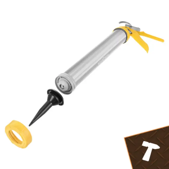 Bigstren Metalen siliconenpistool 600 ml met 5 nozzles en 5 voegspatels voor strak kitwerk