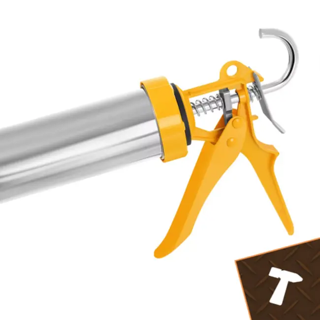 Bigstren Metalen siliconenpistool 600 ml met 5 nozzles en 5 voegspatels voor strak kitwerk