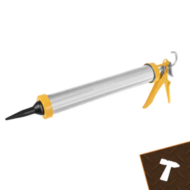 Bigstren Metalen siliconenpistool 600 ml met 5 nozzles en 5 voegspatels voor strak kitwerk