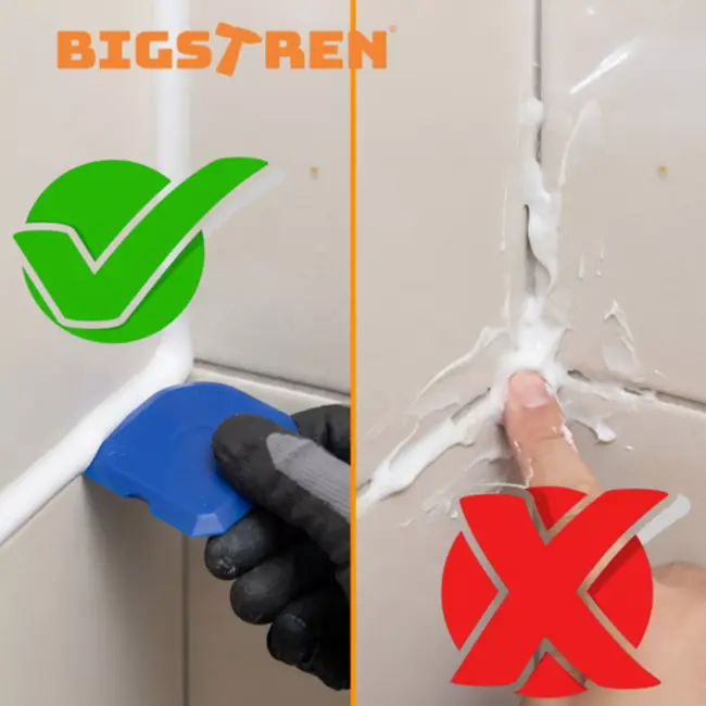 Bigstren Metalen siliconenpistool 600 ml met 5 nozzles en 5 voegspatels voor strak kitwerk