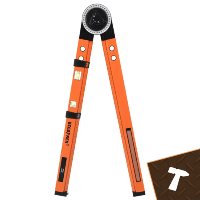 Bigstren Bouw gradenboog met 2 libellen, passerfunctie en hoekvergrendeling voor timmerwerk en montage