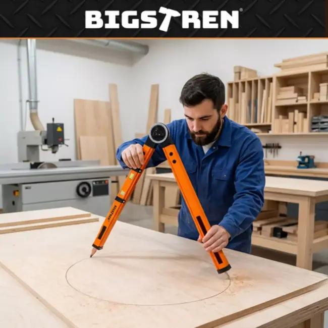 Bigstren Bouw gradenboog met 2 libellen, passerfunctie en hoekvergrendeling voor timmerwerk en montage