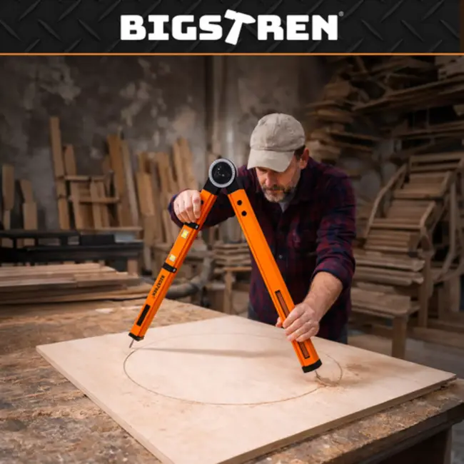 Bigstren Bouw gradenboog met 2 libellen, passerfunctie en hoekvergrendeling voor timmerwerk en montage