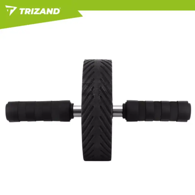 Trizand Compacte Buikspierroller met antislip handgrepen, profielwiel en EVA kniemat voor training thuis of onderweg