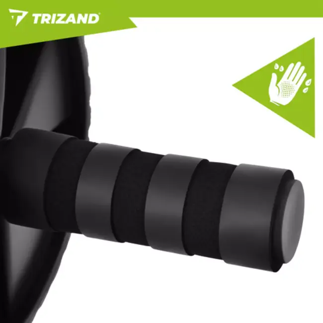 Trizand Compacte Buikspierroller met antislip handgrepen, profielwiel en EVA kniemat voor training thuis of onderweg