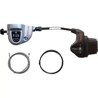 Shimano Complete draaiversteller voor Shimano Nexus 3 in zwart, rechts gemonteerd, 1320 mm kabel, met clickbox en versnellingsindicato