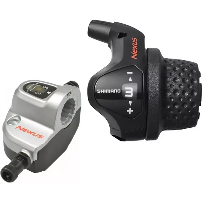 Shimano Complete draaiversteller voor Shimano Nexus 3 in zwart, rechts gemonteerd, 1320 mm kabel, met clickbox en versnellingsindicato