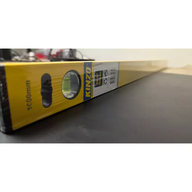 Kinzo Waterpas 100 cm geel met 2 libellen