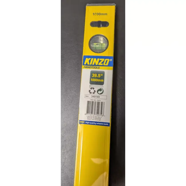 Kinzo Waterpas 100 cm geel met 2 libellen