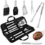 Kaminer 6-delige grillgereedschap set met koffer, zwart, roestvrij staal en siliconen