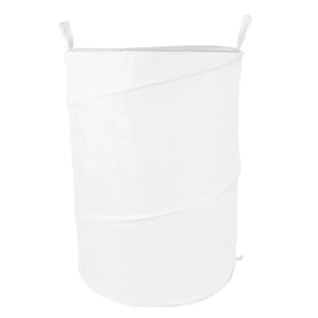 Benson Opvouwbare witte wasmand 79 liter met Ø 45 cm en 60 cm hoogte, compact op te bergen voor thuis en vakantie