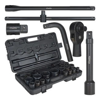 Keltin 26-delige 6-kant slagdoppenset met koffer voor zwaar werk 3/4 inch en 1 inch 17-65 mm