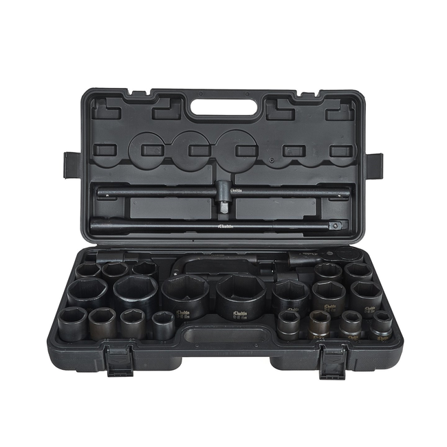 Keltin 26-delige 6-kant slagdoppenset met koffer voor zwaar werk 3/4 inch en 1 inch 17-65 mm