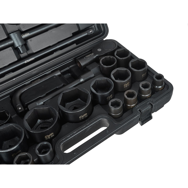 Keltin 26-delige 6-kant slagdoppenset met koffer voor zwaar werk 3/4 inch en 1 inch 17-65 mm