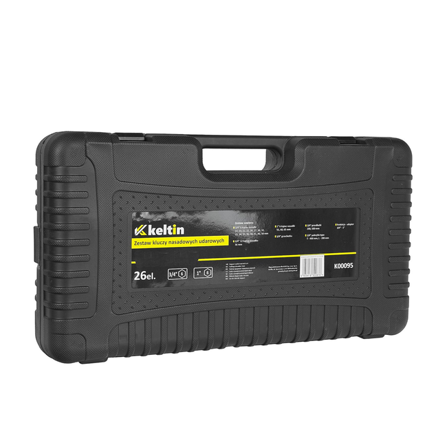 Keltin 26-delige 6-kant slagdoppenset met koffer voor zwaar werk 3/4 inch en 1 inch 17-65 mm