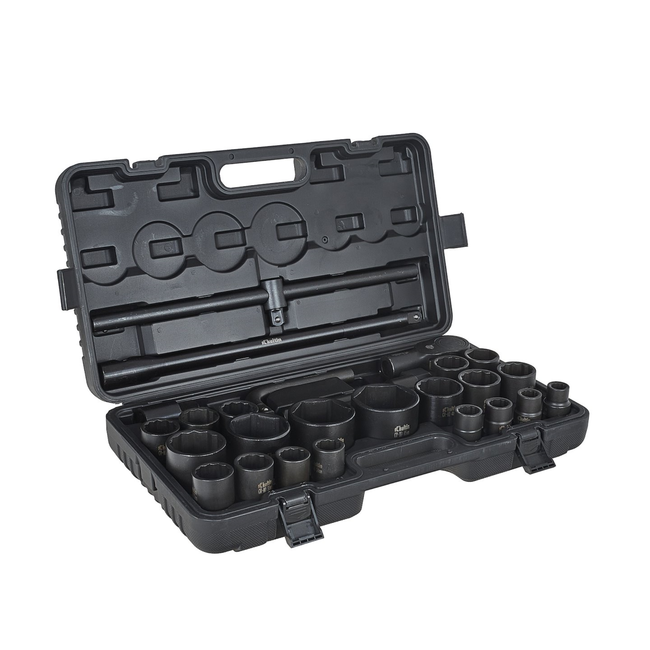 Keltin 26-delige 12-kant en 6-kant slagdoppenset met koffer 3/4 inch en 1 inch 17-65 mm