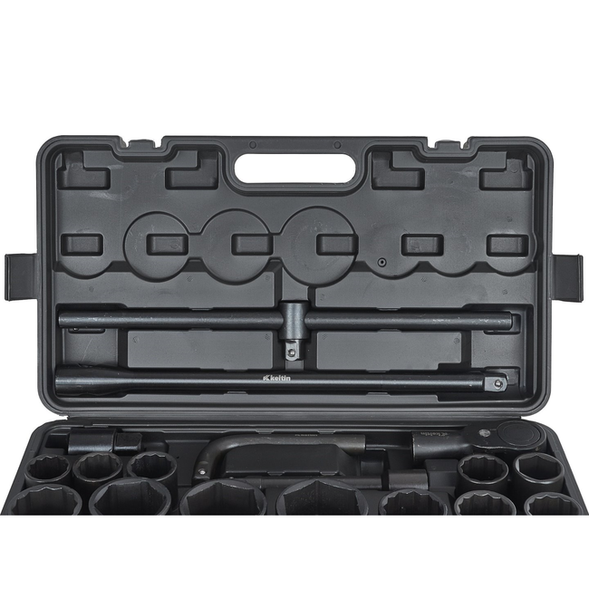Keltin 26-delige 12-kant en 6-kant slagdoppenset met koffer 3/4 inch en 1 inch 17-65 mm