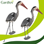 Gardlov Grijze reiger tuindecoratie 66 cm op prikker van PE voor vijver, border en bloembed in de tuin