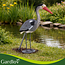 Gardlov Grijze reiger tuindecoratie 66 cm op prikker van PE voor vijver, border en bloembed in de tuin