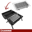 Kaminer Draagbare barbecue met deksel, 2 roosters en thermometer 36,5 x 28 x 41,5 cm